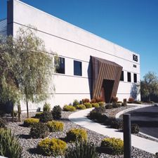 Front view, stucco and copper front facade