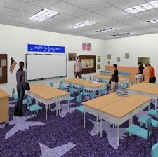 Classroom 3D perspective