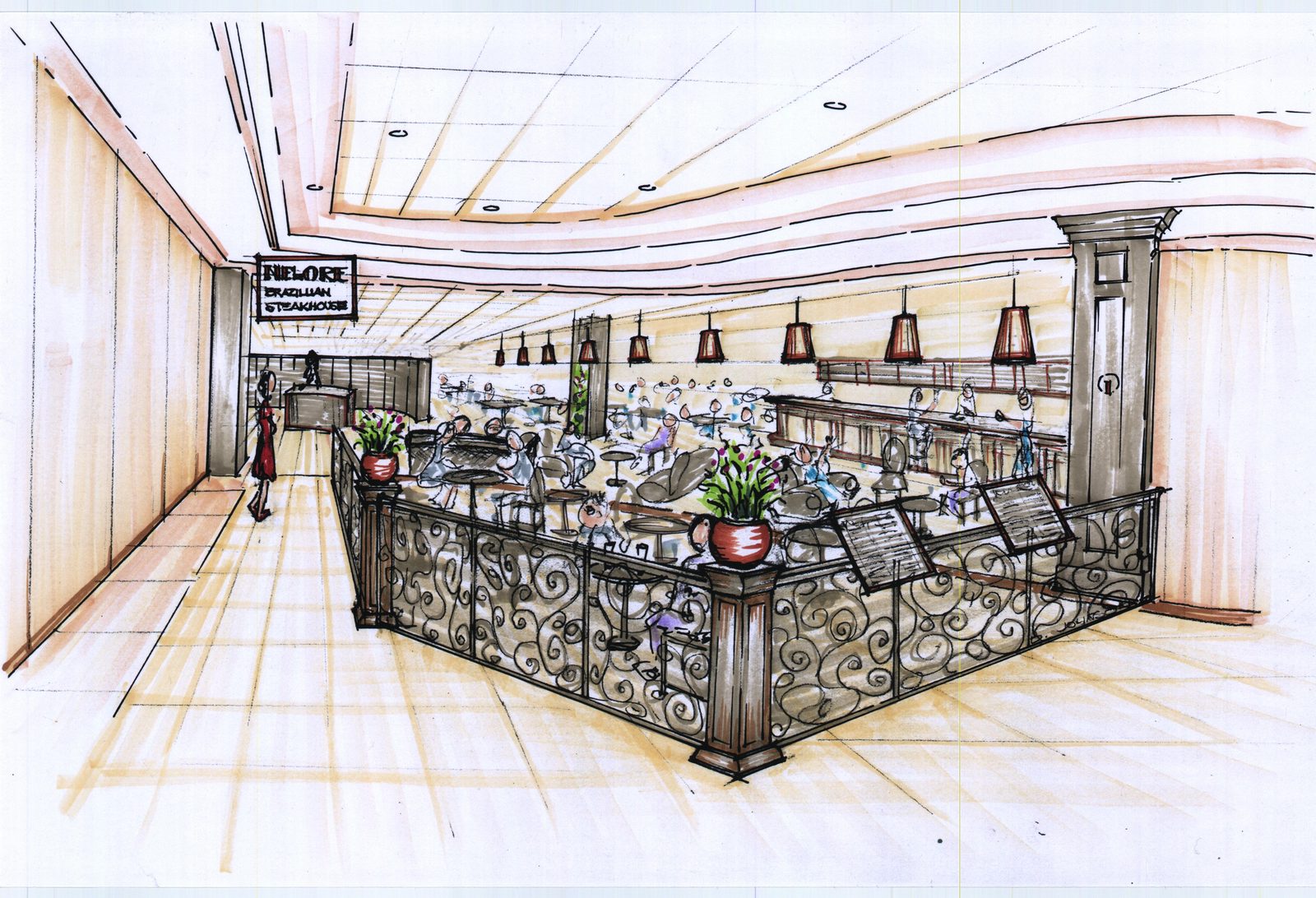 Design rendering of the salad bar